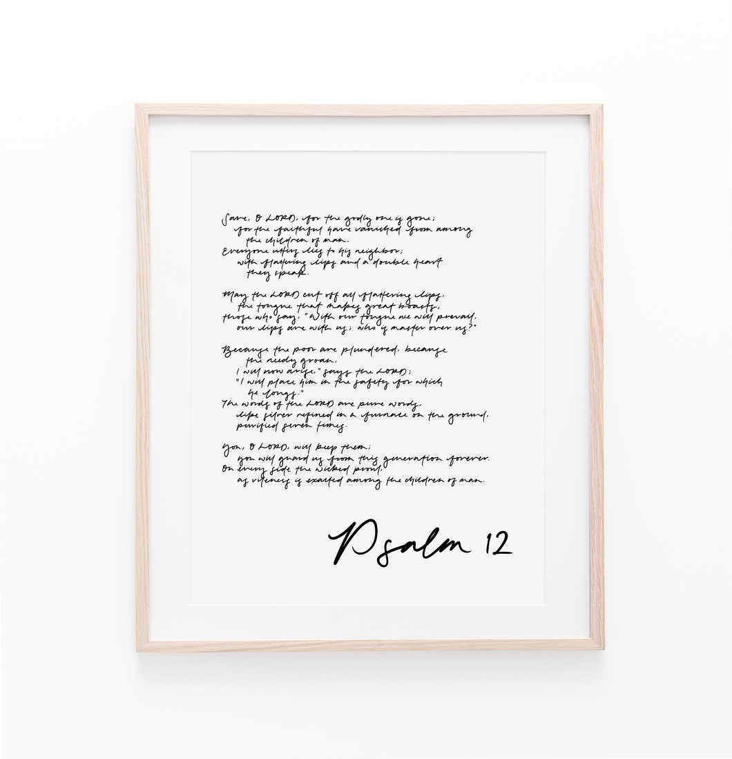 Psalm 12 Art Print