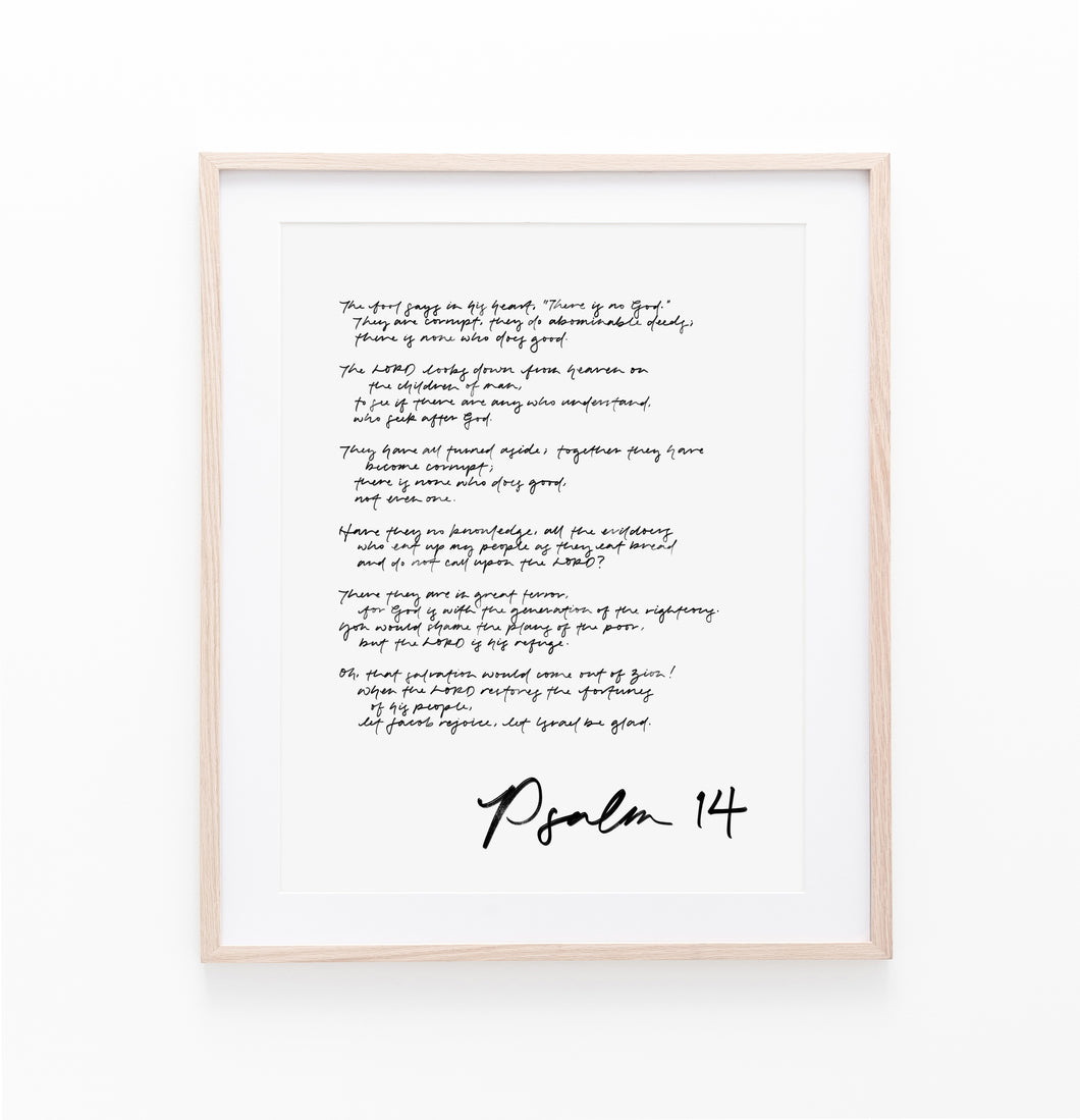 Psalm 14 Art Print