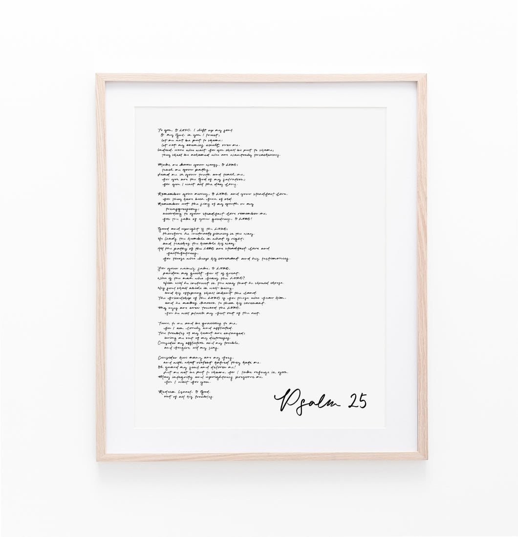 Psalm 25 Art Print